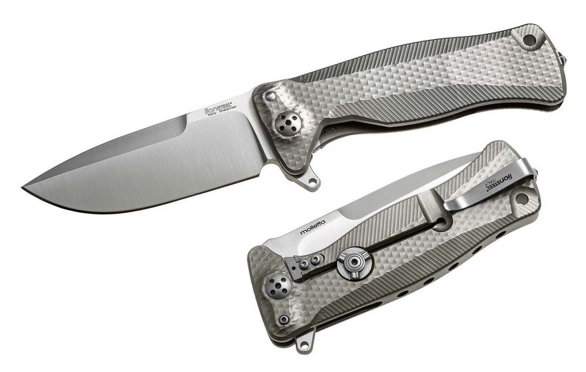 Lion Steel SR11 G Flipper Framelock Knife, Sleipner, Titanium Grey