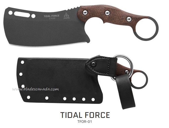 TOPS Tidal Force Fixed Blade Knife, 1095 Carbon, Micarta, TFOR01