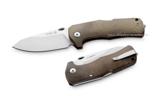 Lion Steel TM1 CVG Folding Knife, Sleipner Satin, Micarta Green, TM1CVG