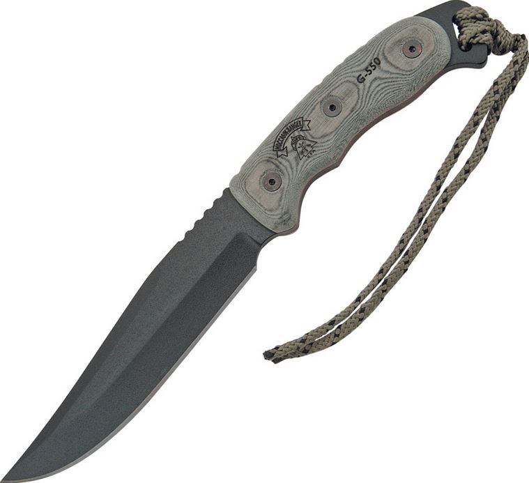 TOPS Moccasin Ranger Fixed Blade Knife, 1095 Carbon, Micarta, Kydex Sheath, MR88