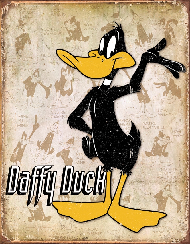Tin Sign 1852 Vintage Daffy Duck