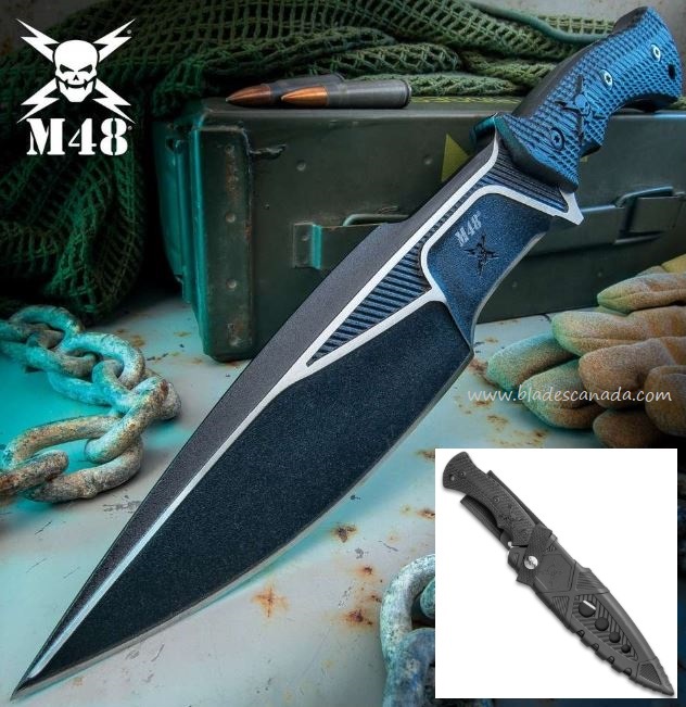 UC M48 Liberator II Fixed Blade Knife, G10 Black, Nylon Sheath, UC3337