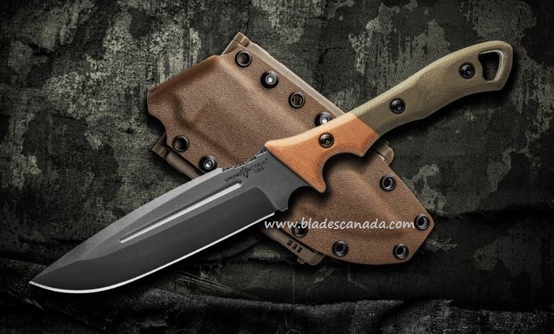 TOPS Viking Tactics Norseman Fixed Blade Knife, 1095 Carbon, Micarta, Kydex Sheath, VTAC-01