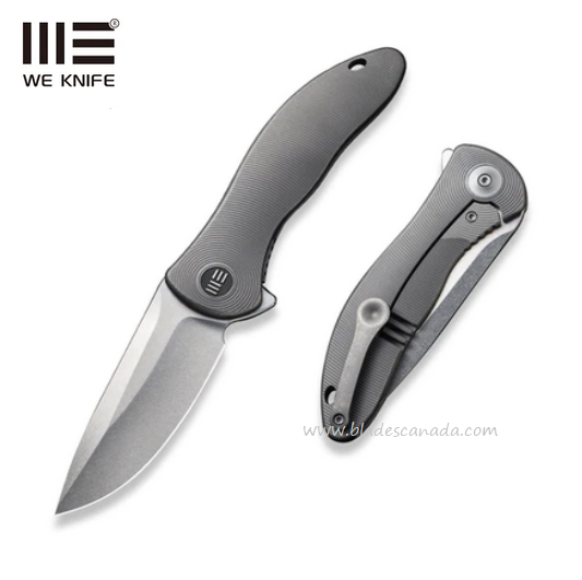 WE Knife Synergy2v2 Flipper Framelock Knife, CPM 20CV SW, Titanium Grey, 18046D-1