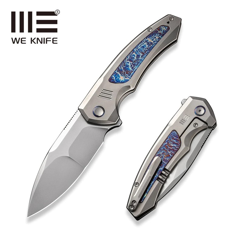 WE Knife Hyperactive Flipper Folding Knife, Vanax Steel, Titanium Flamed, 23030-1