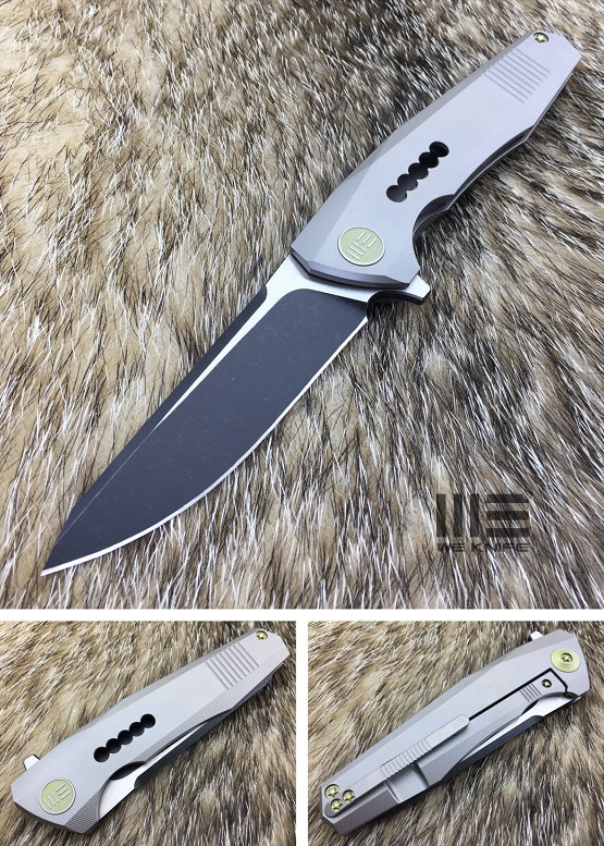 WE Knife 603I Flipper Framelock Knife, S35VN Two-Tone, Titanium Grey