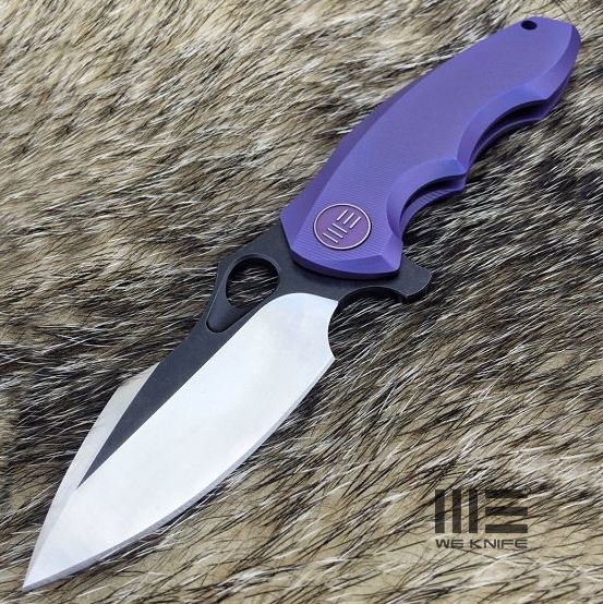 WE Knife 605G Flipper Framelock Knife, S35VN Two-Tone, Titanium Blue