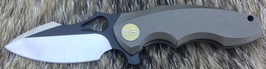 WE Knife 605K Flipper Framelock Knife, S35VN Black Satin, Titanium Bronze