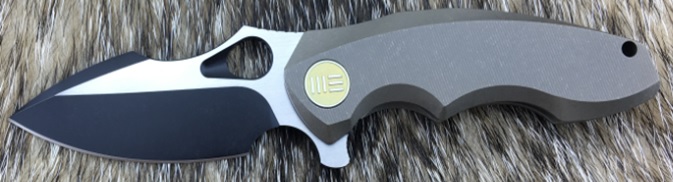 WE Knife 605L Flipper Folding Knife, S35VN Black Satin, Titanium Bronze