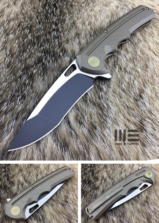WE Knife 611I Flipper Framelock Knife, S35VN Two-Tone, Titanium Bronze