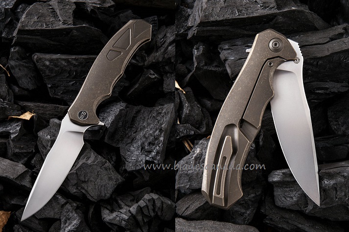 WE Knife 037 Framelock Folding Knife, M390, Titanium Bronze, 910A