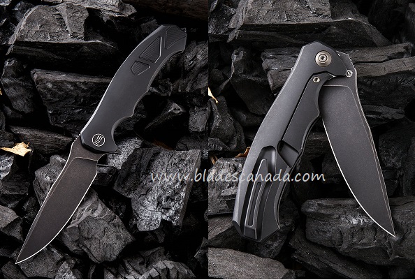 WE Knife 037 Framelock Folding Knife, M390 Black, Titanium Black, 910D