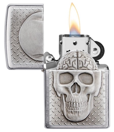 Zippo Skull with Brain Surprise Lighter, 29818