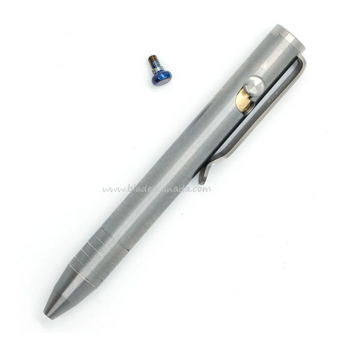 Big Idea Design Mini Bolt Action Pen, TItanium Machined Raw, 007599