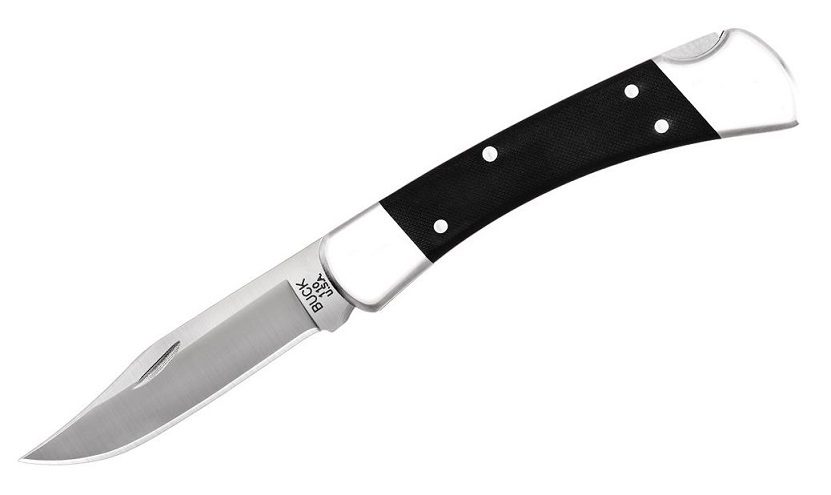 Buck 110 Folding Hunter Pro Folding Knife, S30V, G10 Black, Leather Sheath, BU0110BKSNS1