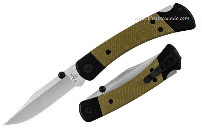 Buck Hunter Sport Folding Knife, S30V Satin, Aluminum/Micarta, BU0110GRS5­