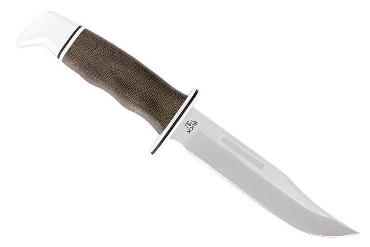 Buck Special Pro Fixed Blade Knife, S35VN, Micarta, Leather Sheath, BU0119GRS1