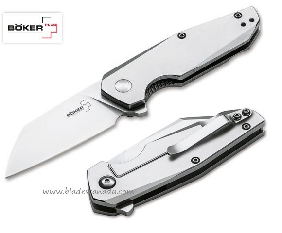 Boker Plus Petit Framelock Flipper Folding Knife, D2, Stainless Handle, B-01BO083