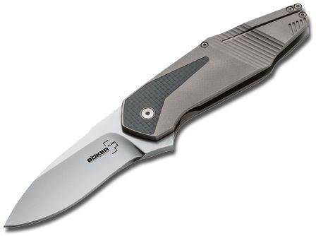 Boker Plus Federal Flipper Folding Knife, 440C, Titanium, 01BO140 - Click Image to Close