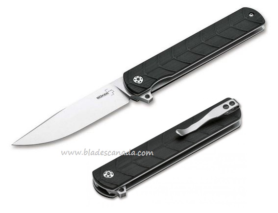 Boker Plus Legion Flipper Folding Knife, G10 Black, B-01BO242