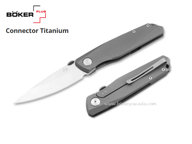Boker Plus Connector Framelock Folding Knife, CPM S35VN, Titanium, 01BO353