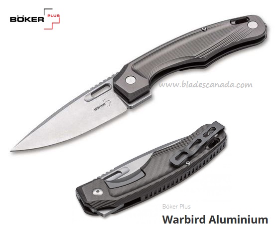 Boker Plus Warbird Flipper Folding Knife, D2, Aluminum, B-01BO749