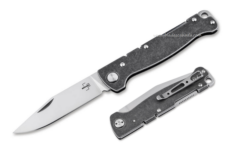 Boker Plus Atlas Folding Knife, D2 Clip Point, Steel, 01BO866