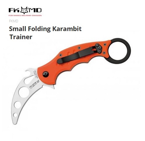 Fox Italy Karambit Flipper Folding Training Knife, N690, G10 Orange, FX-599TK