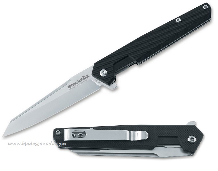 BlackFox Jimson Flipper Folding Knife, 440C, G10 Black, BF-743