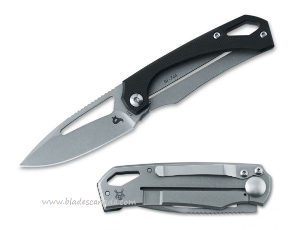 BlackFox Racli Framelock Folding Knife, 440C, G10 Black, BF-744
