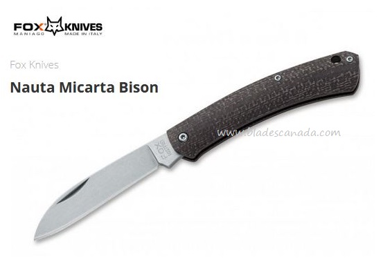 Fox Italy Nauta Slipjoint Folding Knife, 420C, Micarta, FX-230MIBI - Click Image to Close