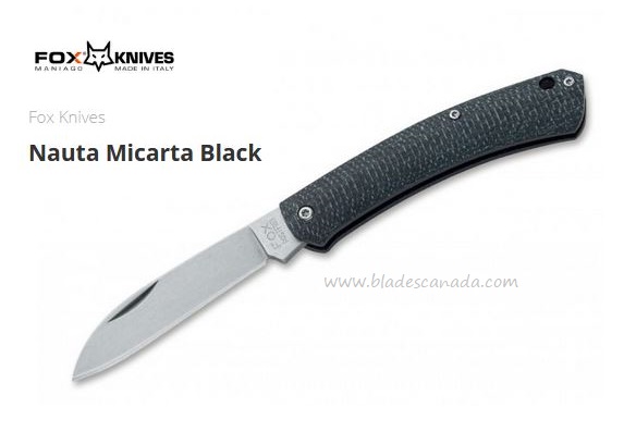 Fox Italy Nauta Slipjoint Folding Knife, 420C, Micarta Black, FX-230MI