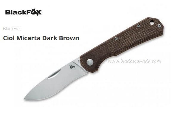 Blackfox Ciol Slipjoint Folding Knife, 440C, Micarta Dark Brown, BF-748MIB