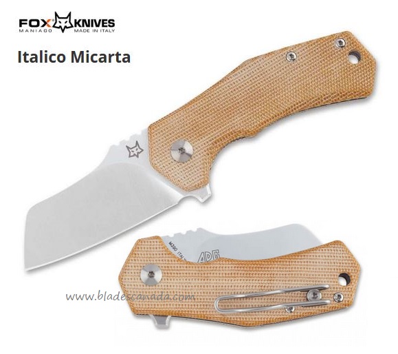 Fox Italy Italico Flipper Folding Knife, M390, Micarta, FX-540NA - Click Image to Close