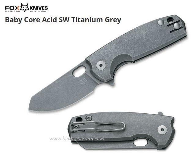 Fox Italy Baby Core Flipper Folding Knife, M390 Steel, Titanium, 01FX904
