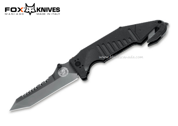 Fox Italy R.C.S.T. Folgore Folding Knife, N690 Black, G10 Black, FX-RCST01