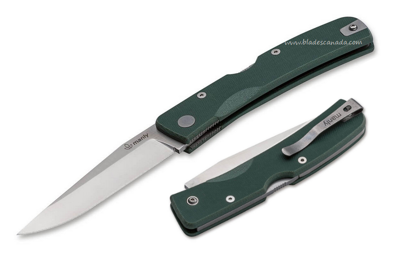 Manly Peak Folding Knife, CPM S90V, G10 Military Green, Right/Left Hand, 01ML050