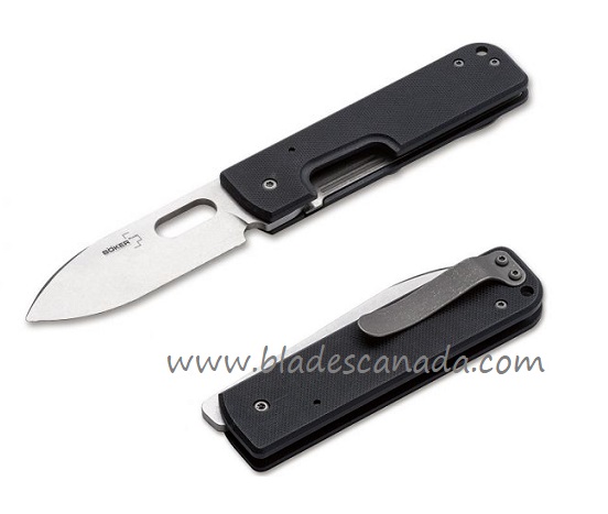 Boker Plus Lancer Folding Knife, 440C Steel, G10 Black, 01BO068 - Click Image to Close