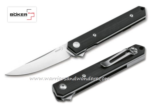 Boker Plus Mini Kwaiken Flipper Folding Knife, D2, G10 Black, 01BO268