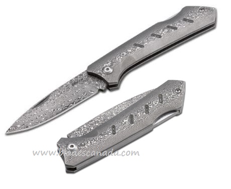 Boker Plus Dominator Folding Knife, Damascus Blade/Handle, 01BO511DAM - Click Image to Close