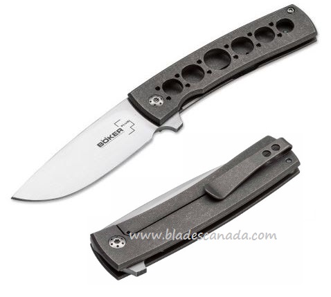 Boker Plus FR Titan Flipper Folding Knife, VG10, Titanium, 01BO740