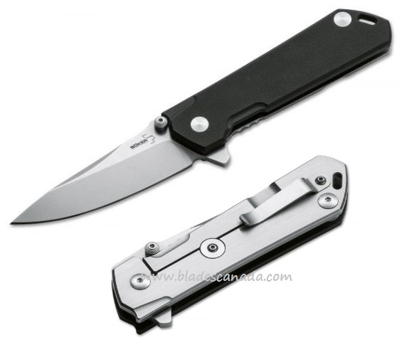 Boker Plus Kihon Framelock Folding Knife, D2, G10 Black, 01BO774