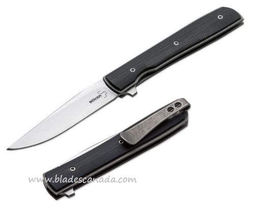 Boker Plus Petite Urban Trapper Flipper Folding Knife, VG10, G10 Black, B-01BO782