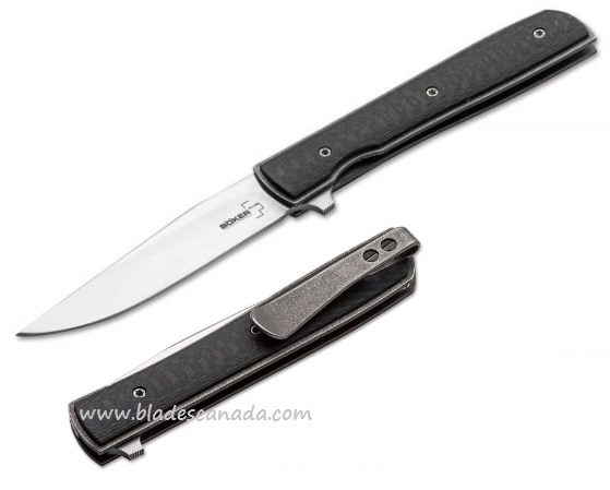 Boker Plus Petite Urban Trapper Flipper Folding Knife, VG10, Carbon Fiber, 01BO783 - Click Image to Close