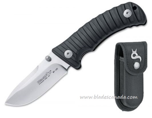 BlackFox BF-130B Folding Knife, 440C, Black Handle, Nylon Pouch, Fox01FX034