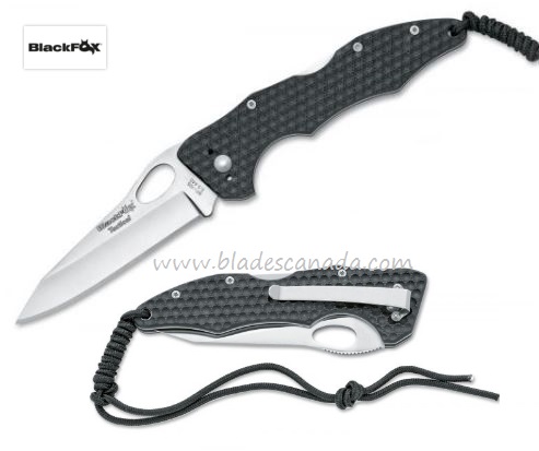 BlackFox BF-105 Folding Knife, 440B, G10 Black, Fox01FX037