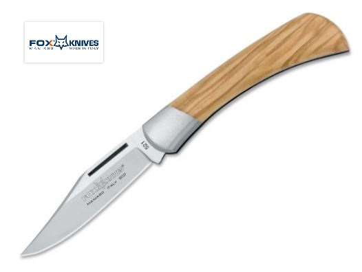 Fox Italy Traditional Slipjoint Folding Knife, 12C27, Wood Handle, Fox 521