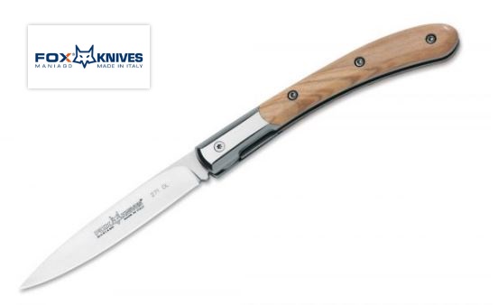 Fox Italy Elite Folding Knife, N690, Olive Wood, FX-271OL