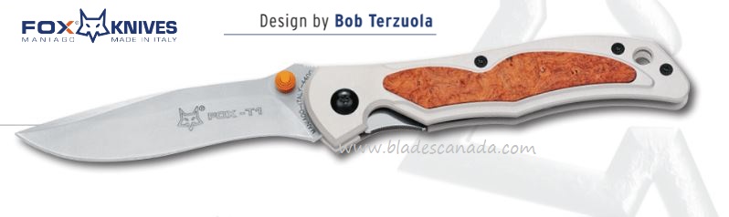Fox Italy T1RA Terzuola Folding Knife, 440C, Aluminum/Wood, Fox01FX158