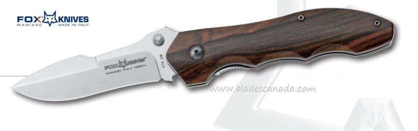 Fox Italy Chinook Collection Folding Knife, N690, Ziracote Wood, FX-474ZW